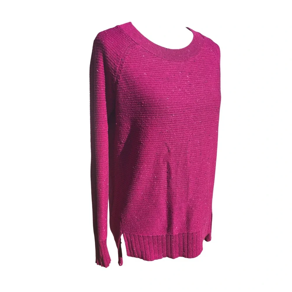 Old Navy Berry Pink Speckled Knit‎ Crew Neck Sweater Size Small